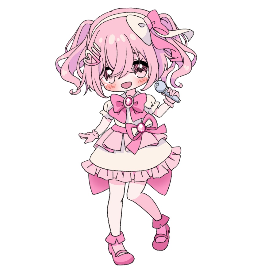 【無料あり】デフォルメ立ち絵素材 アイドル ピンク