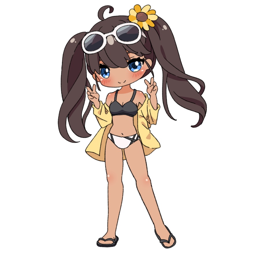 【無料あり】デフォルメ立ち絵素材 水着 ひまわり