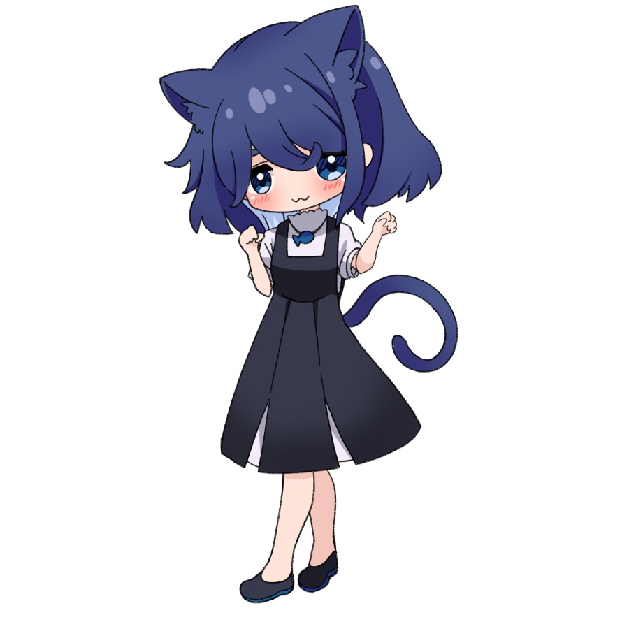 【無料あり】デフォルメ立ち絵素材 ねこ 青