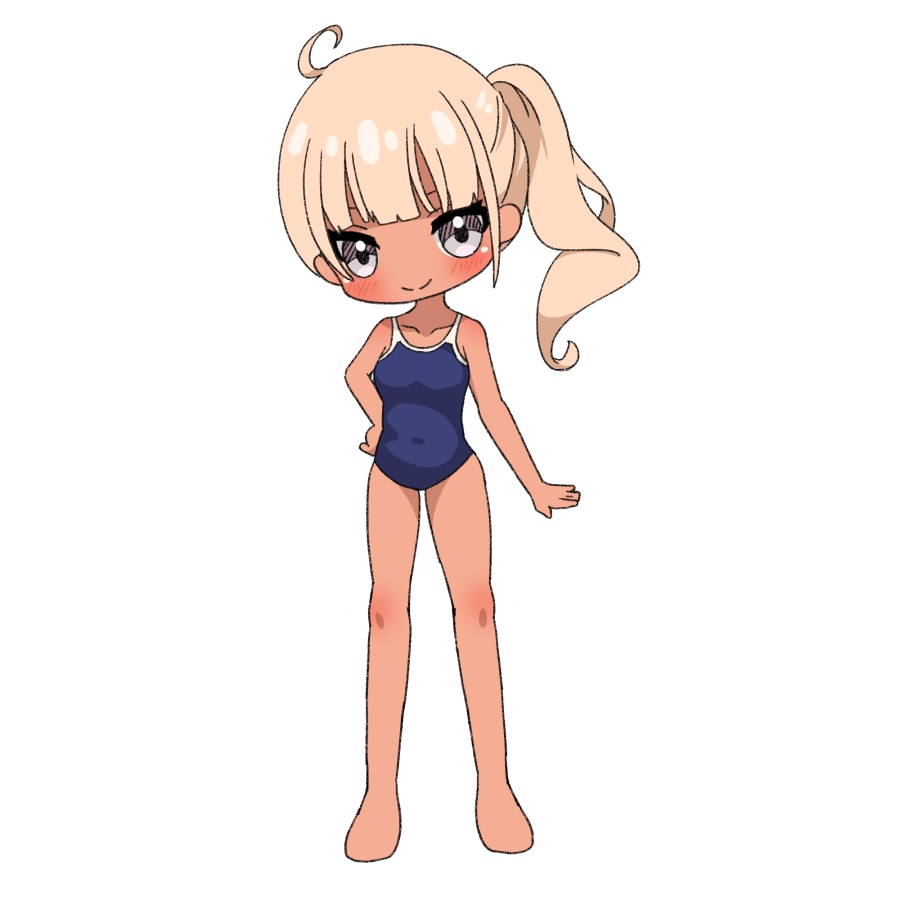 【無料あり】デフォルメ立ち絵素材 スクール水着 旧