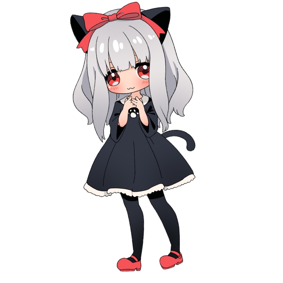 【無料あり】デフォルメ立ち絵素材 黒猫ちゃん