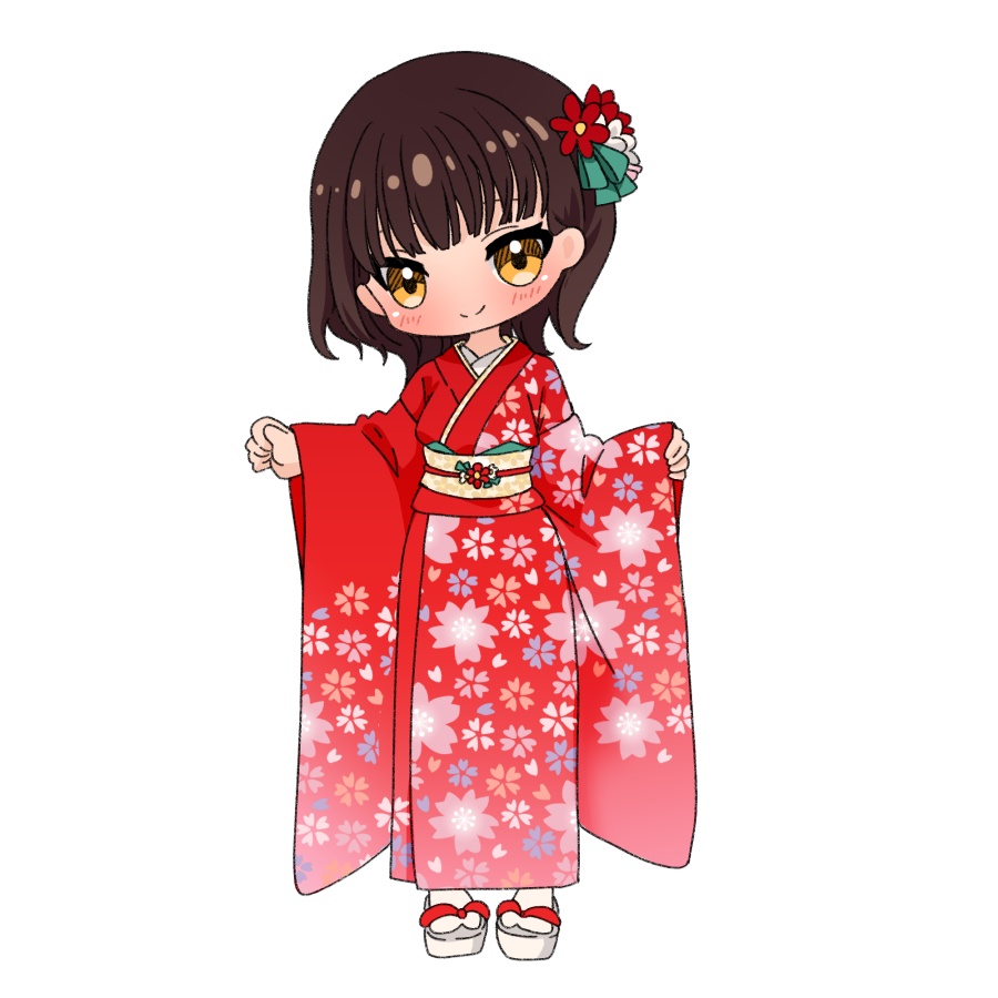 【無料あり】デフォルメ立ち絵素材 振袖