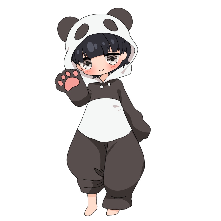 【無料あり】デフォルメ立ち絵素材 着ぐるみパンダパジャマ