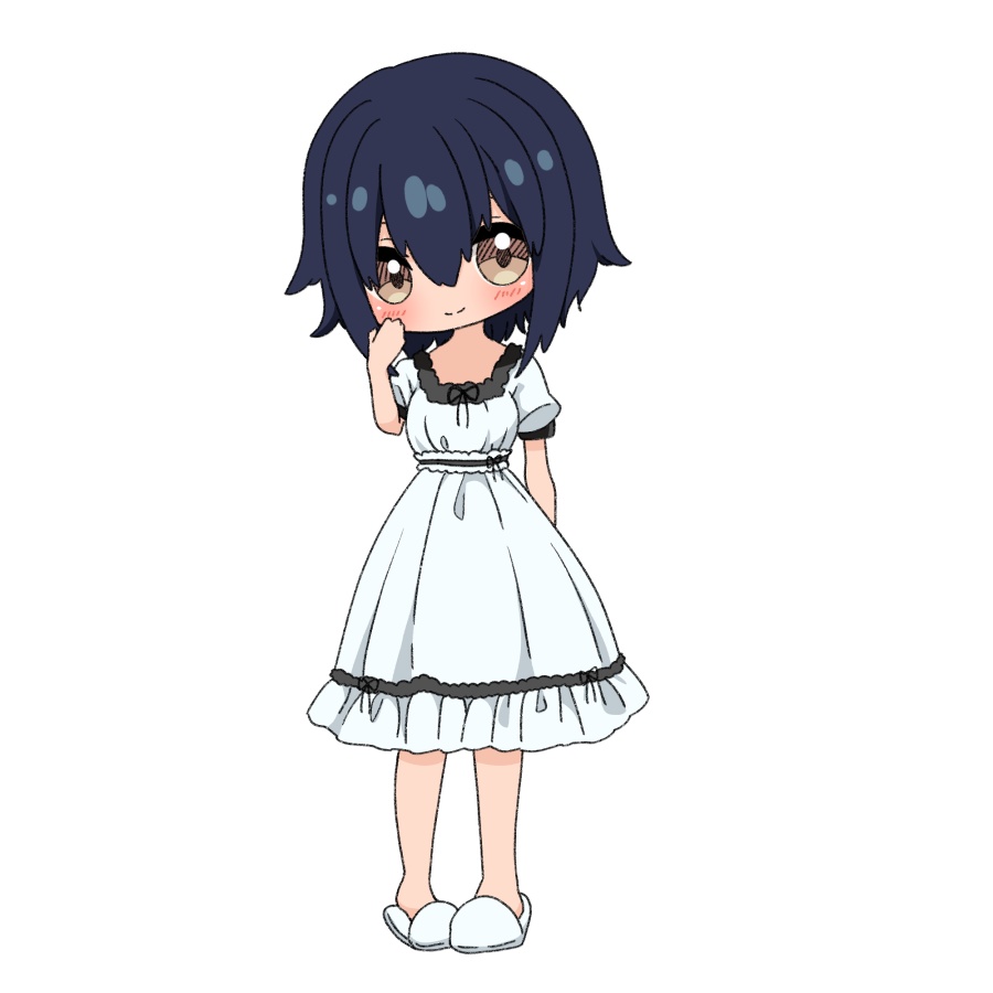 【無料あり】デフォルメ立ち絵素材 パジャマ 白ワンピース