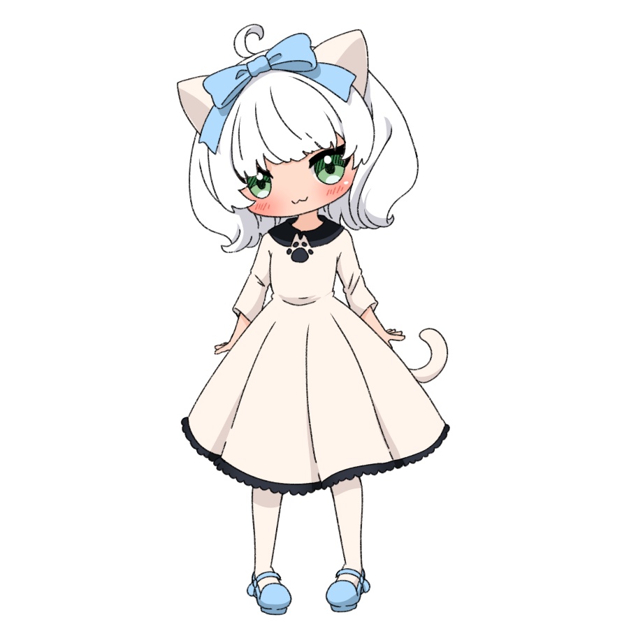 【無料あり】デフォルメ立ち絵素材 白猫ちゃん