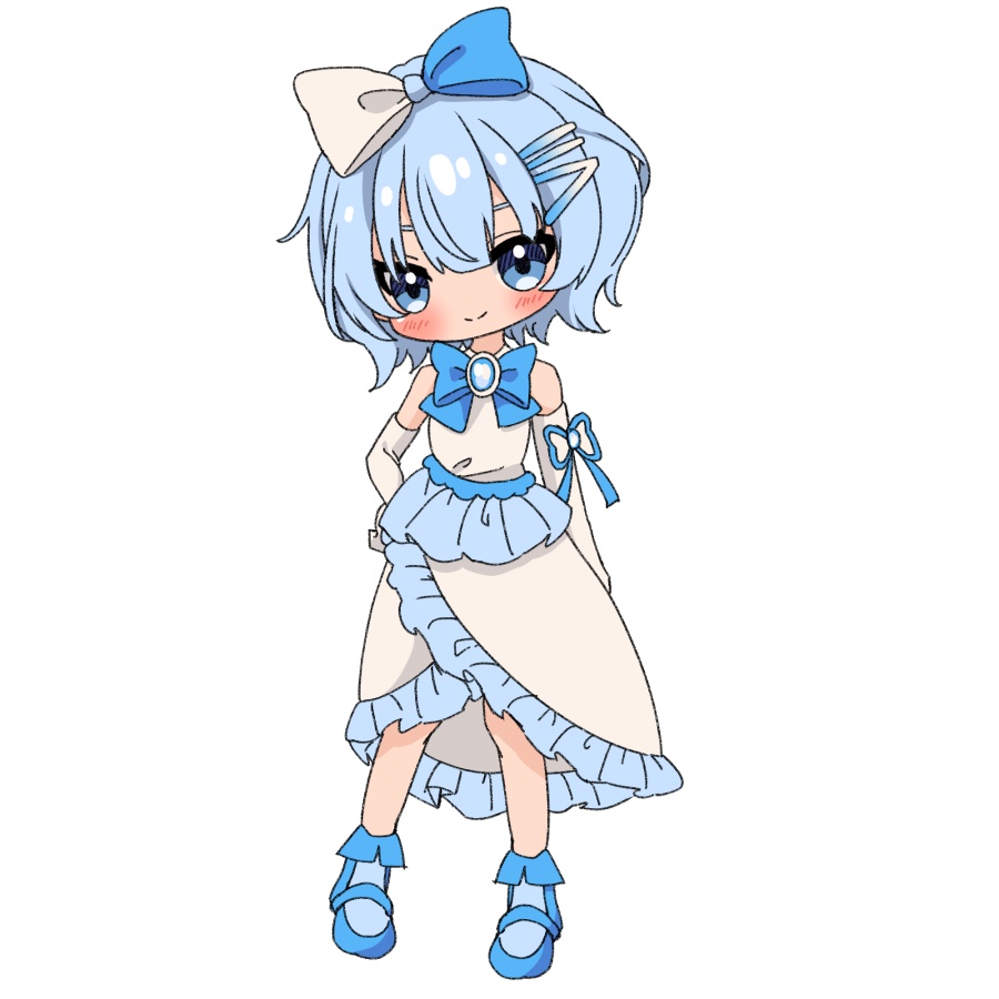 【無料あり】デフォルメ立ち絵素材 アイドル 青色