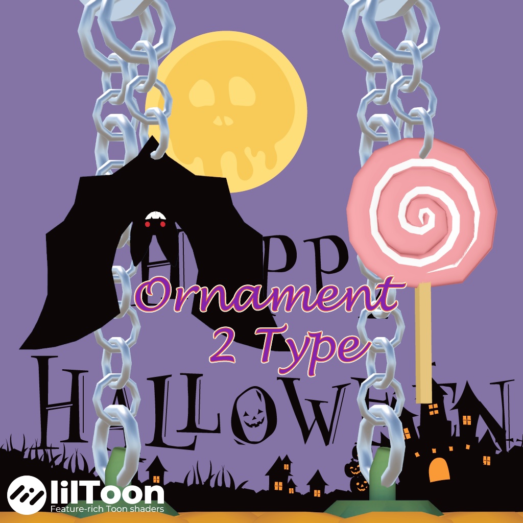 🎃【3Dモデル】キーホルダー かぼちゃ×4 & おばけ×1の5個セット【アバター装着用】