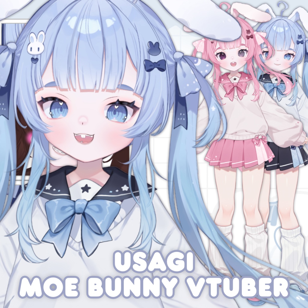うさぎ系VTuber「うさぎ」– 萌え系フルボディ・カスタマイズ可能モデル