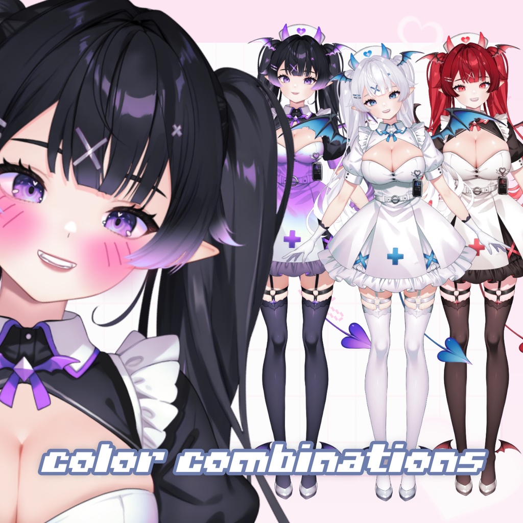 サキュバスナースVTuber「ヴィーナ」– 全身モデル・カスタマイズ可能