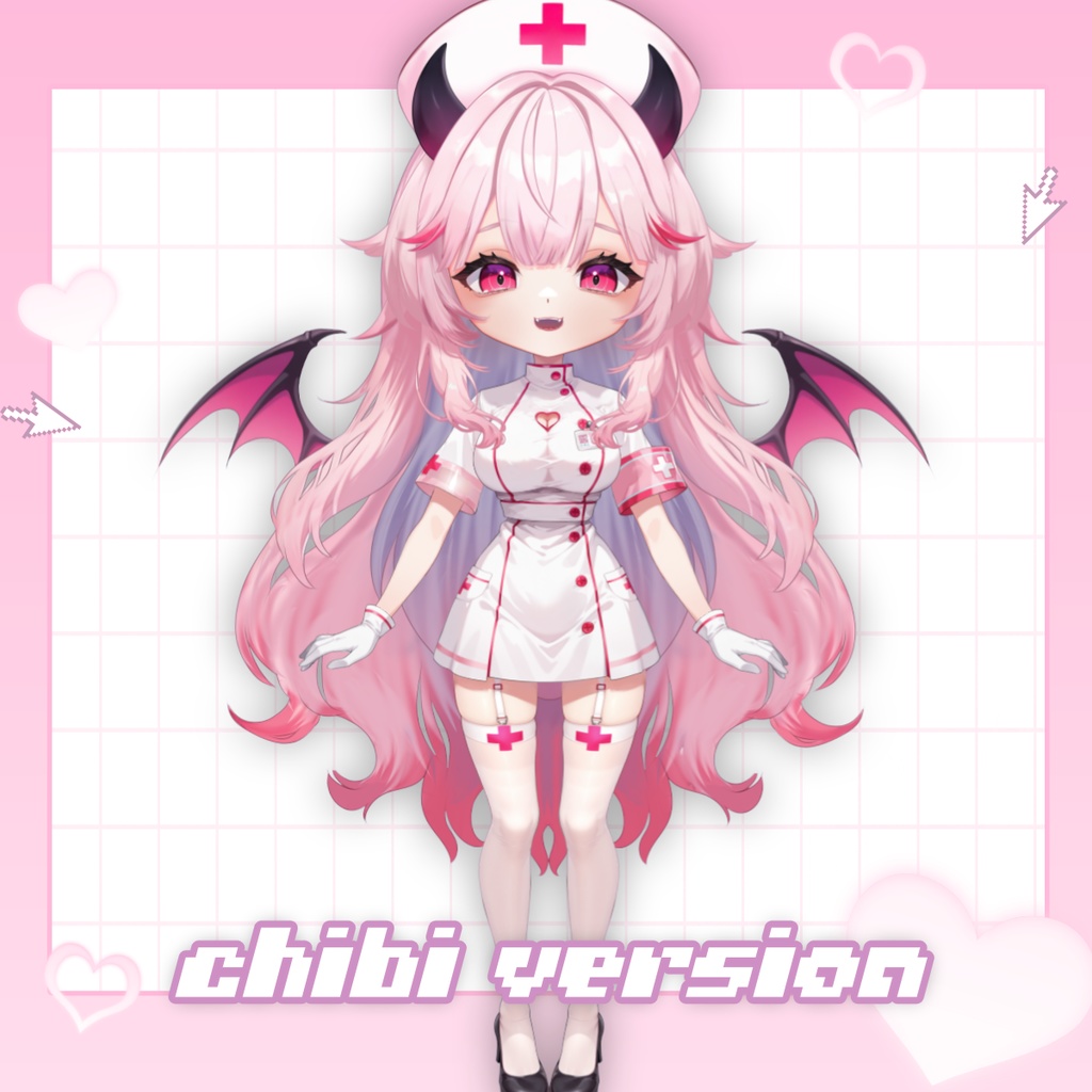 サキュバスナースVTuber「イエナ」– フルボディ・カスタマイズ可能モデル