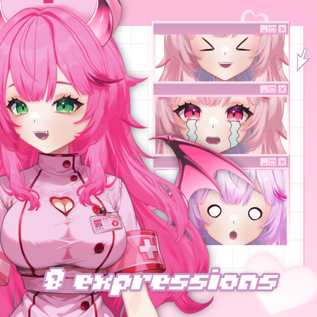 サキュバスナースVTuber「イエナ」– フルボディ・カスタマイズ可能モデル