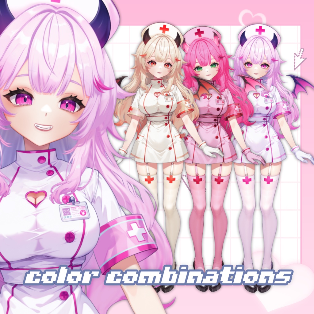 サキュバスナースVTuber「イエナ」– フルボディ・カスタマイズ可能モデル