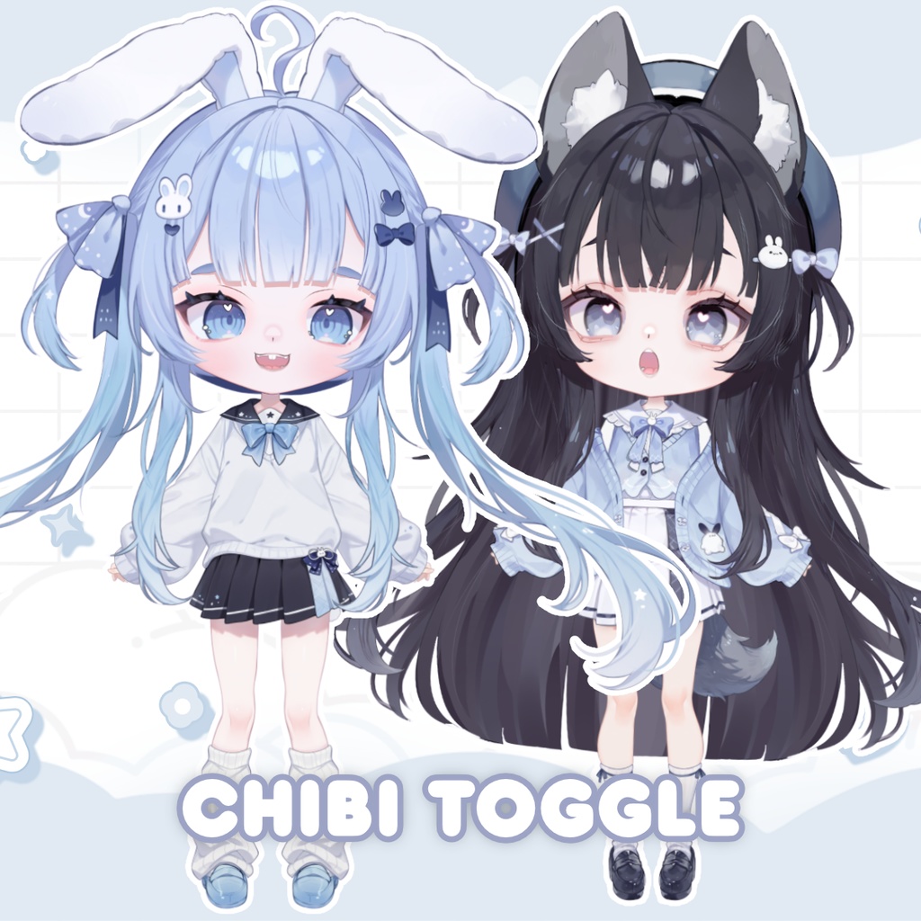 萌え系VTuber「うさぎ&ユキ」– フルボディ・カスタマイズ可能モデルセット
