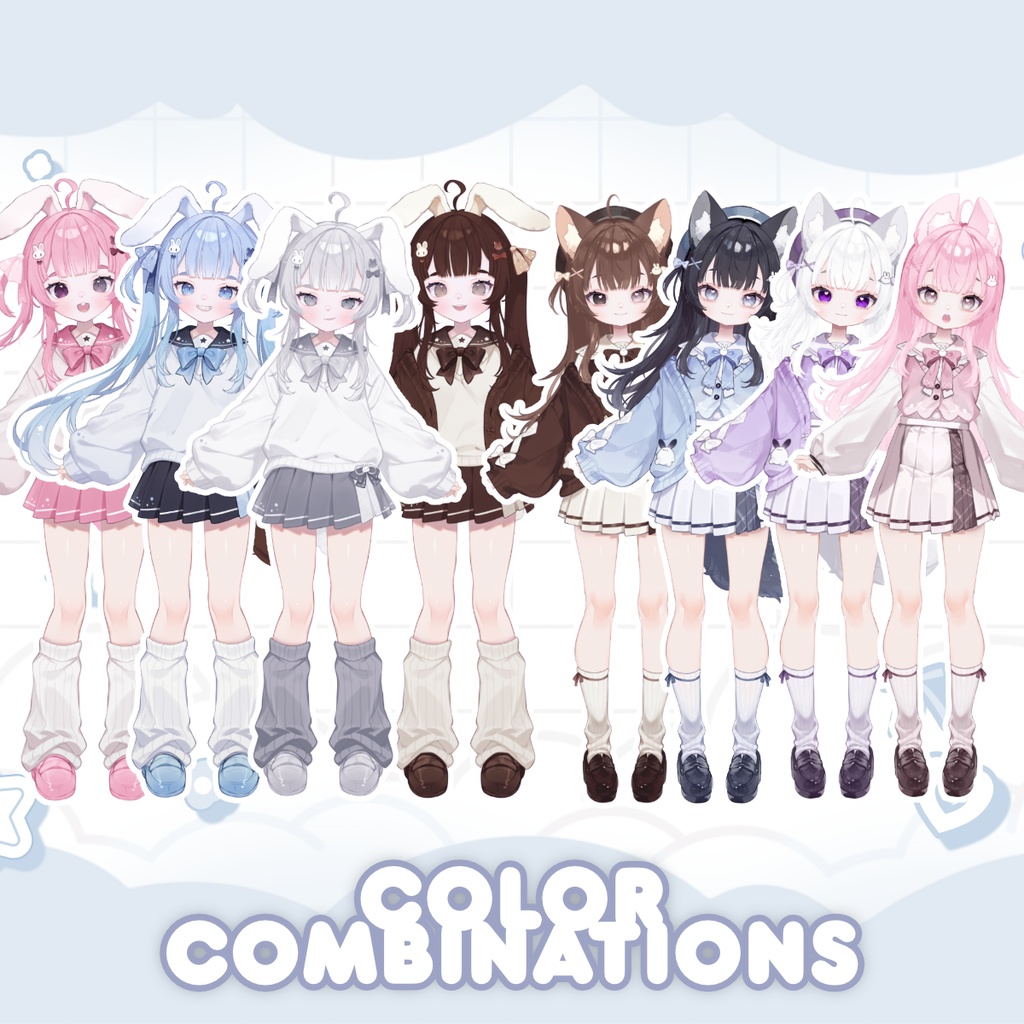 萌え系VTuber「うさぎ&ユキ」– フルボディ・カスタマイズ可能モデルセット