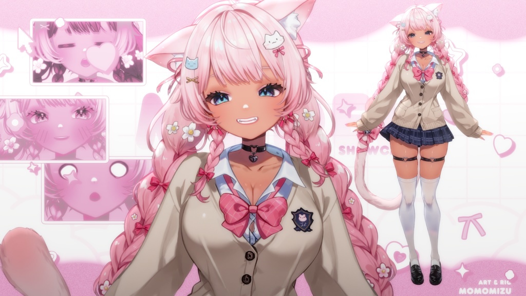 期間限定無料!ギャル系VTuber「ナナ」– フルボディ・カスタマイズ可能モデル