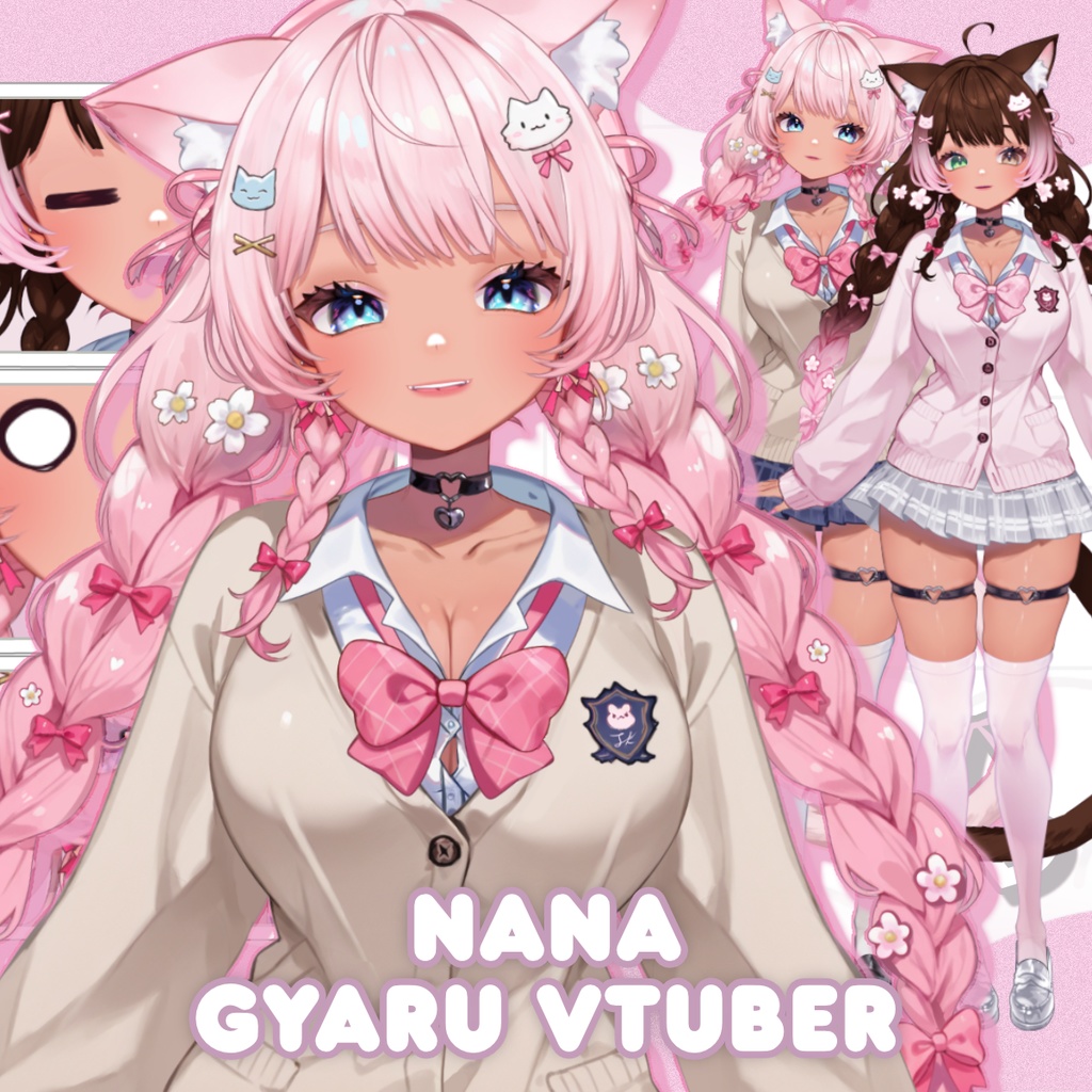 期間限定無料!ギャル系VTuber「ナナ」– フルボディ・カスタマイズ可能モデル