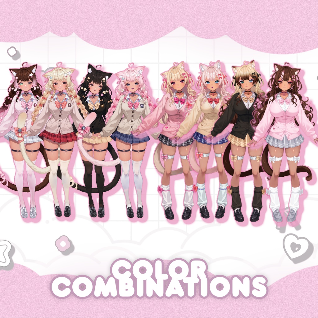 ギャル系VTuber「ナナ&リリ」– フルボディ・カスタマイズ可能モデルセット