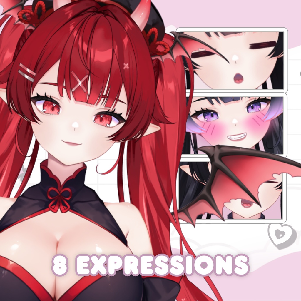 ヴェナ 着物ver サキュバスVtuberモデル – リギング済み全身モデル – Vtube Studio用カスタマイズ可能な衣装付き