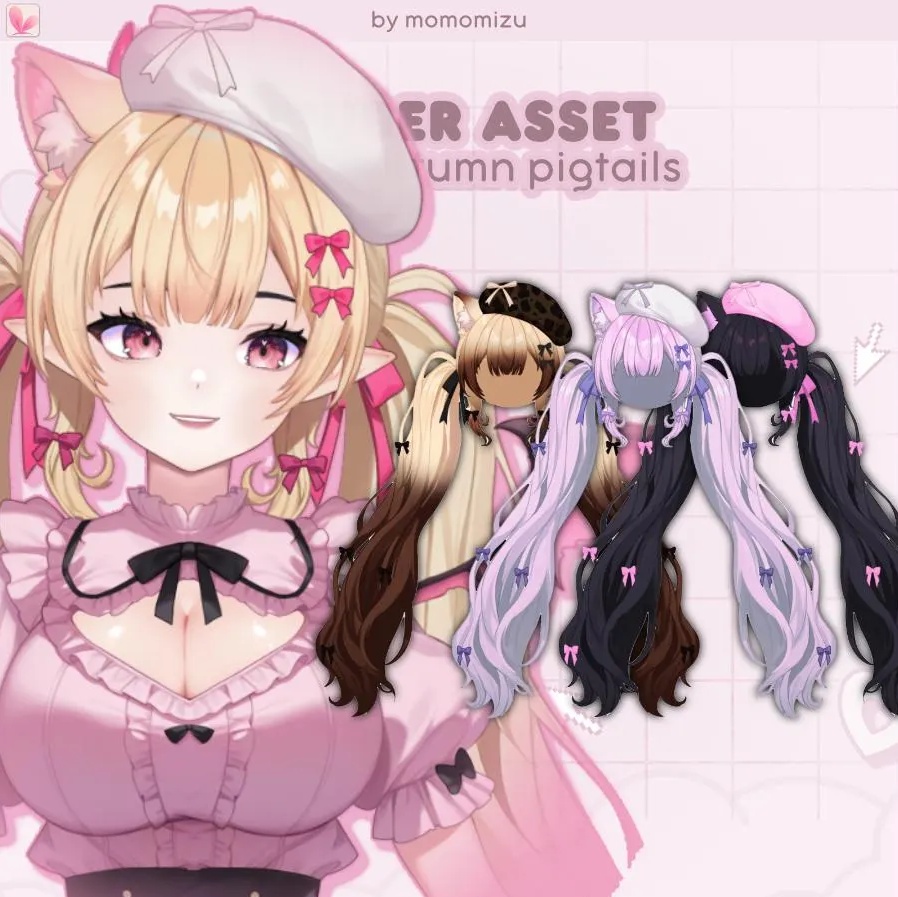 ギャル系秋のツインテール&帽子 - リグ済みVTuberアセット