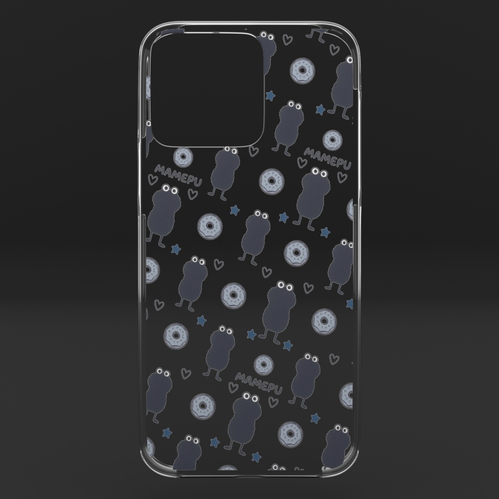 まめぷiPhoneクリアケース15プロMAX
