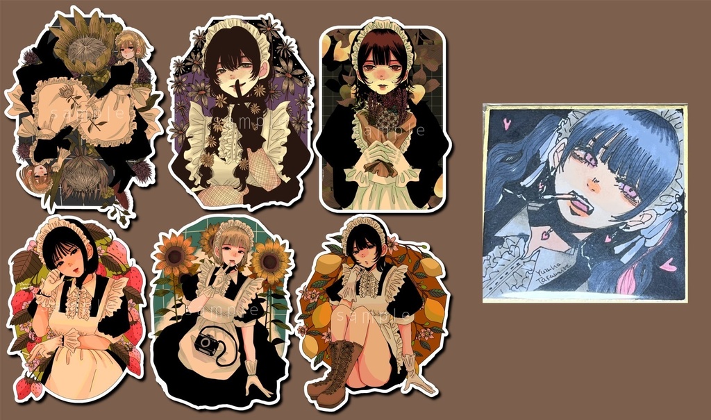 YuzuhaTakamuraステッカー6枚セット＋ミニ色紙