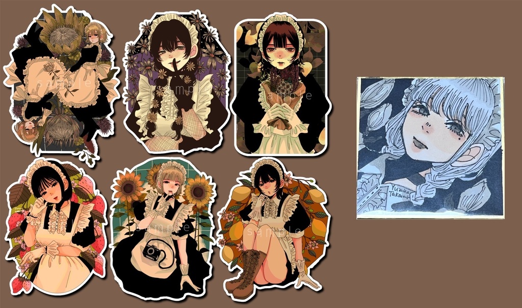 YuzuhaTakamuraステッカーセット＋ミニ原画