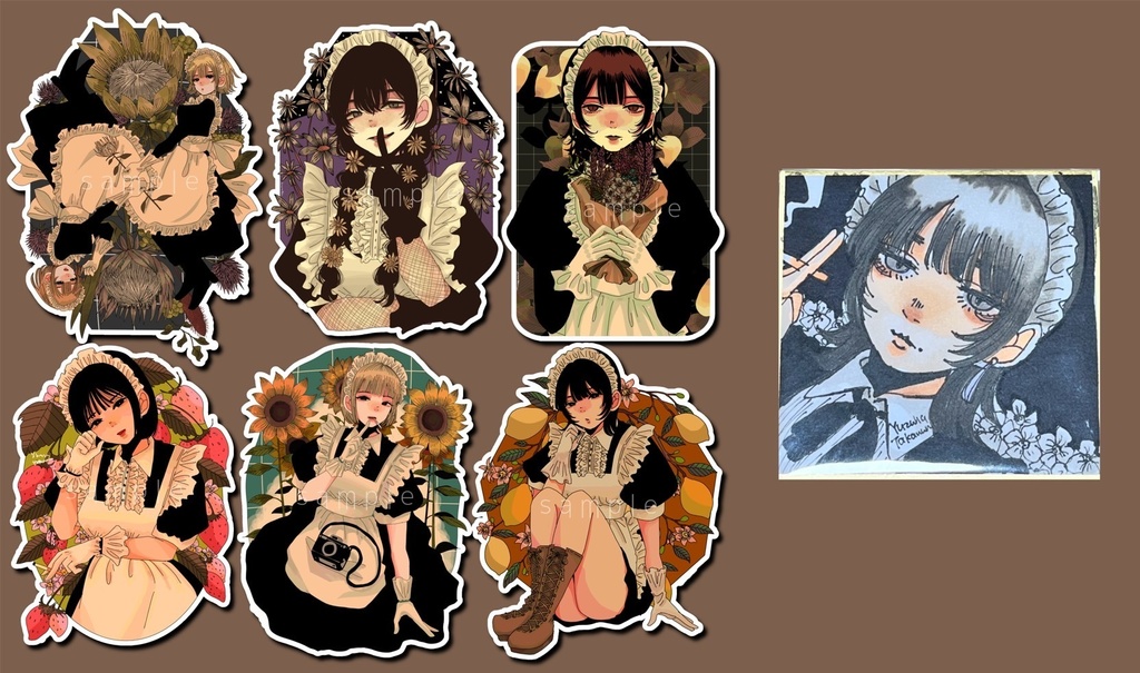 YuzuhaTakamuraステッカー6枚セット＋ミニ原画色紙