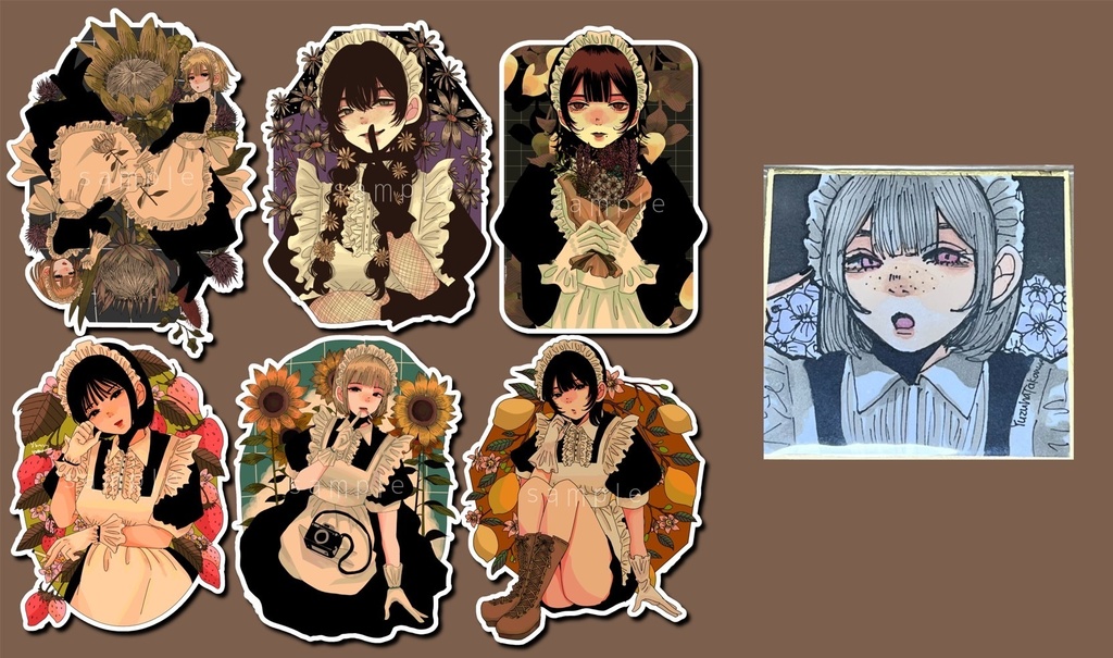 YuzuhaTakamuraステッカー6枚セット＋ミニ原画色紙