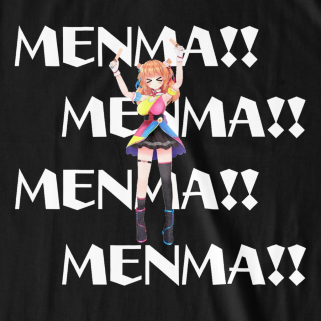 おうえんメンマちゃん!Tシャツ ブラック