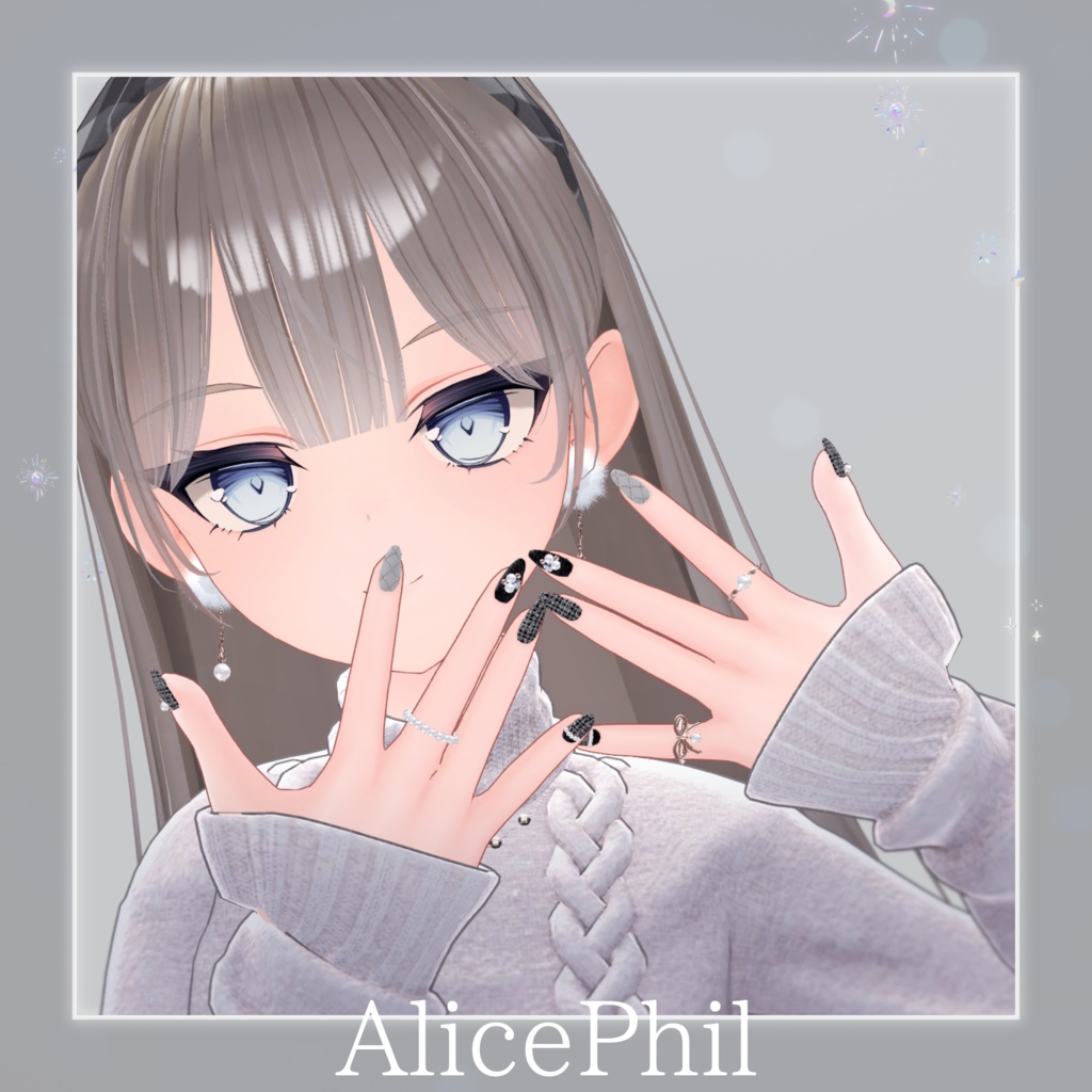 【3アバター対応】Tweed Nail🖤
