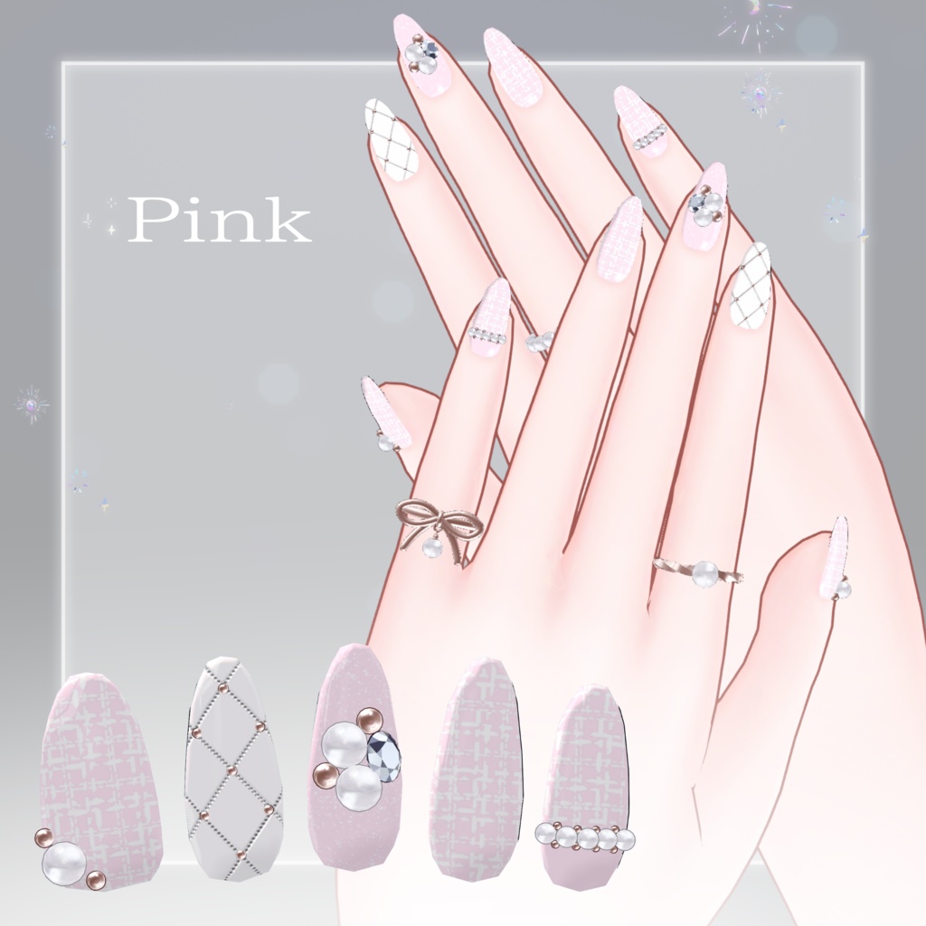 【3アバター対応】Tweed Nail🖤