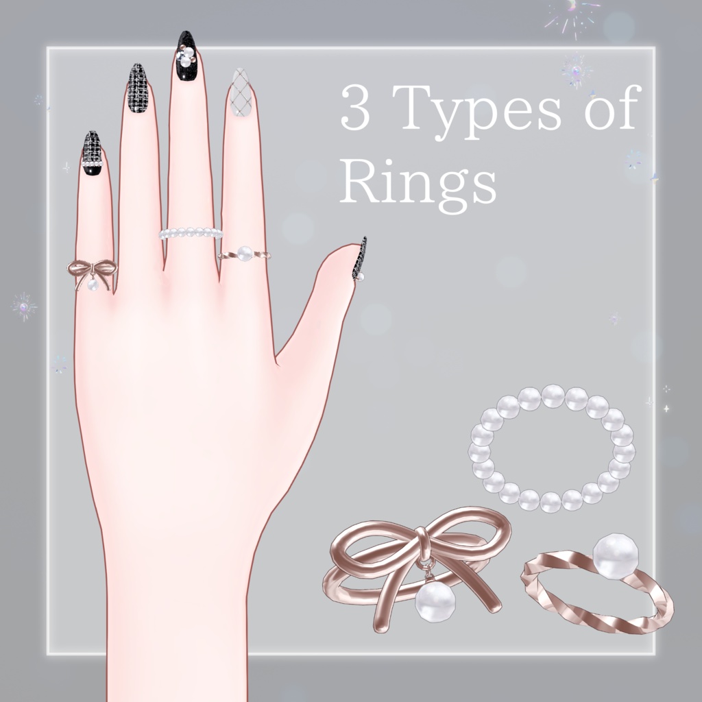 【3アバター対応】Tweed Nail🖤