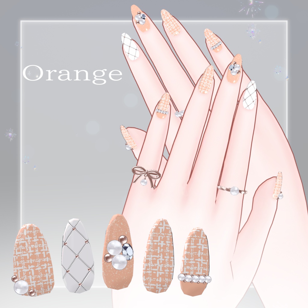 【3アバター対応】Tweed Nail🖤