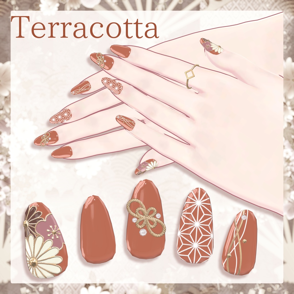 【24時間無料】和柄ネイル - Wa Pattern Nail -【6アバター対応】