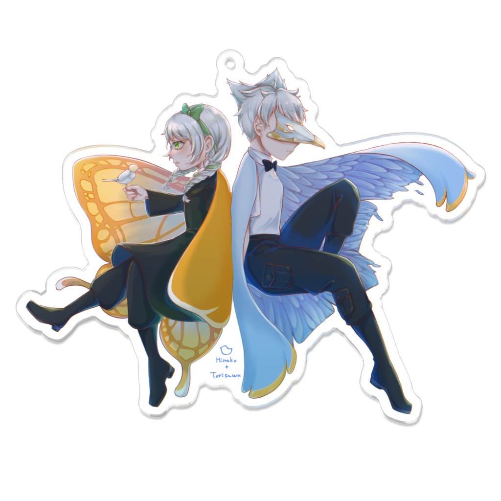 アクリルキーホルダー-⭐️🐤🦋