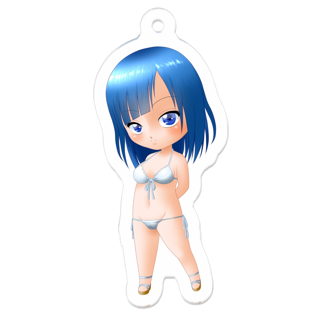 アクアアクリルキーホルダー(白)