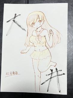 艦これ 手描きイラスト オリジナル水着シリーズ 色鉛筆画 ①