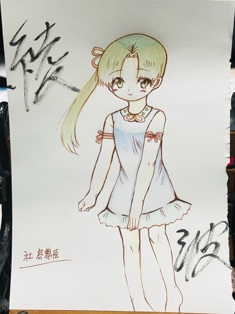 艦これ 手描きイラスト オリジナル水着シリーズ 色鉛筆画 ①