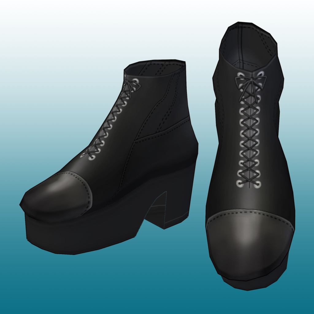 レースアップショートブーツ【 #VRoid カスタムアイテム】