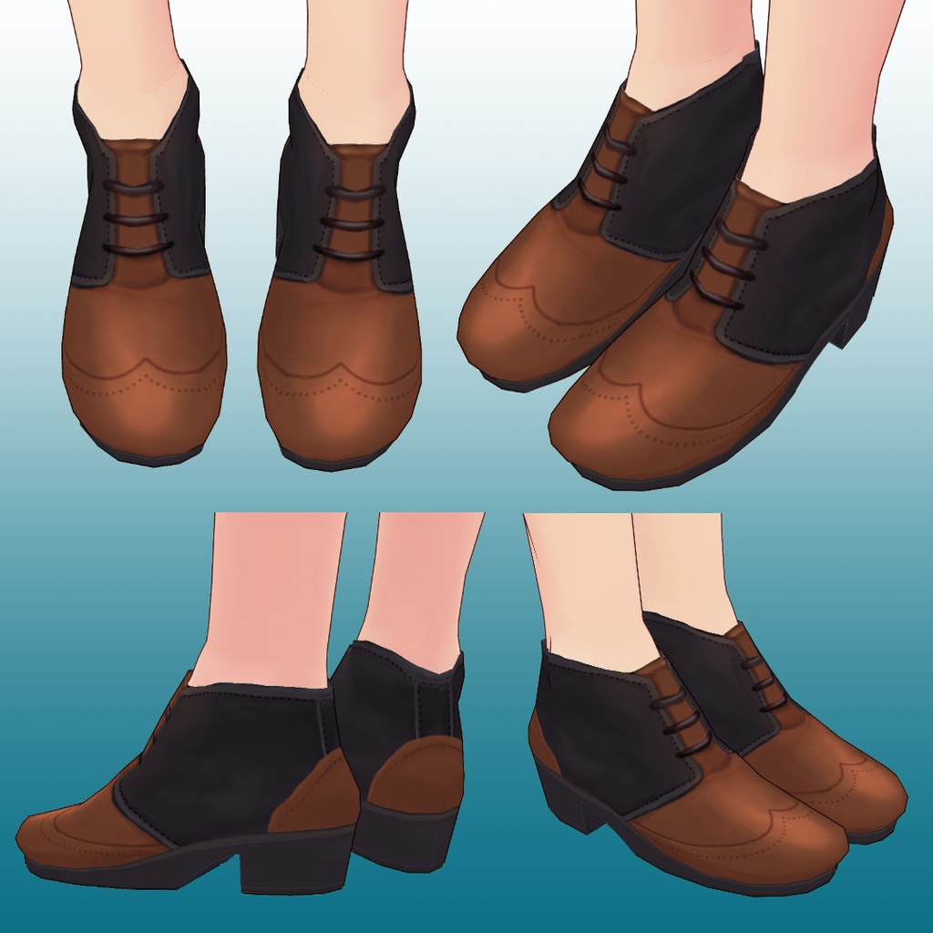バイカラーチャッカブーツ【 #VRoid カスタムアイテム】