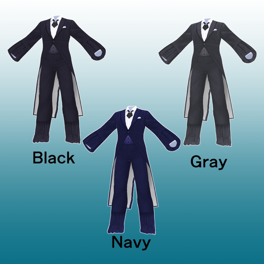 オーバーフォーマルコート 3色【 #VRoid カスタムアイテム】