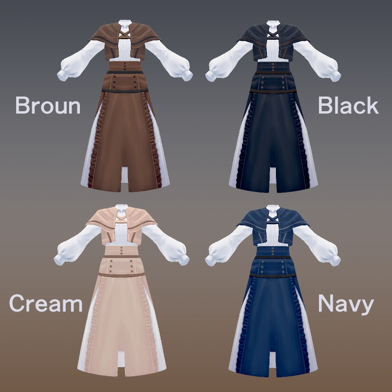 男女兼用ハイウエストセットアップ【 #VRoid カスタムアイテム】