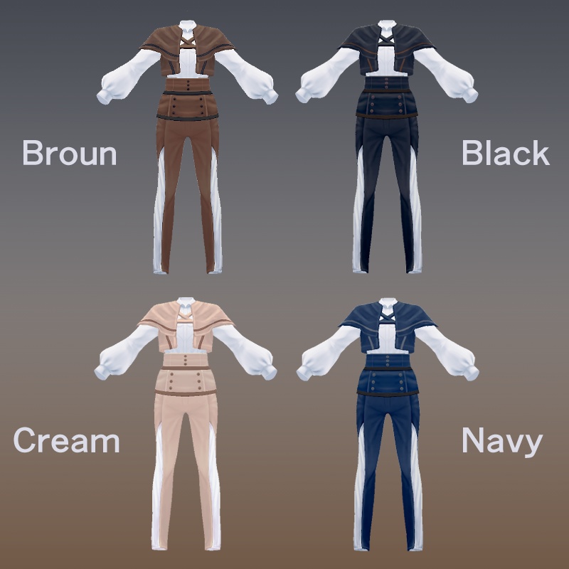 男女兼用ハイウエストセットアップ【 #VRoid カスタムアイテム】