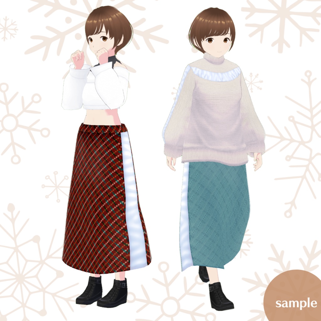 ニットスカート【 #VRoid カスタムアイテム】