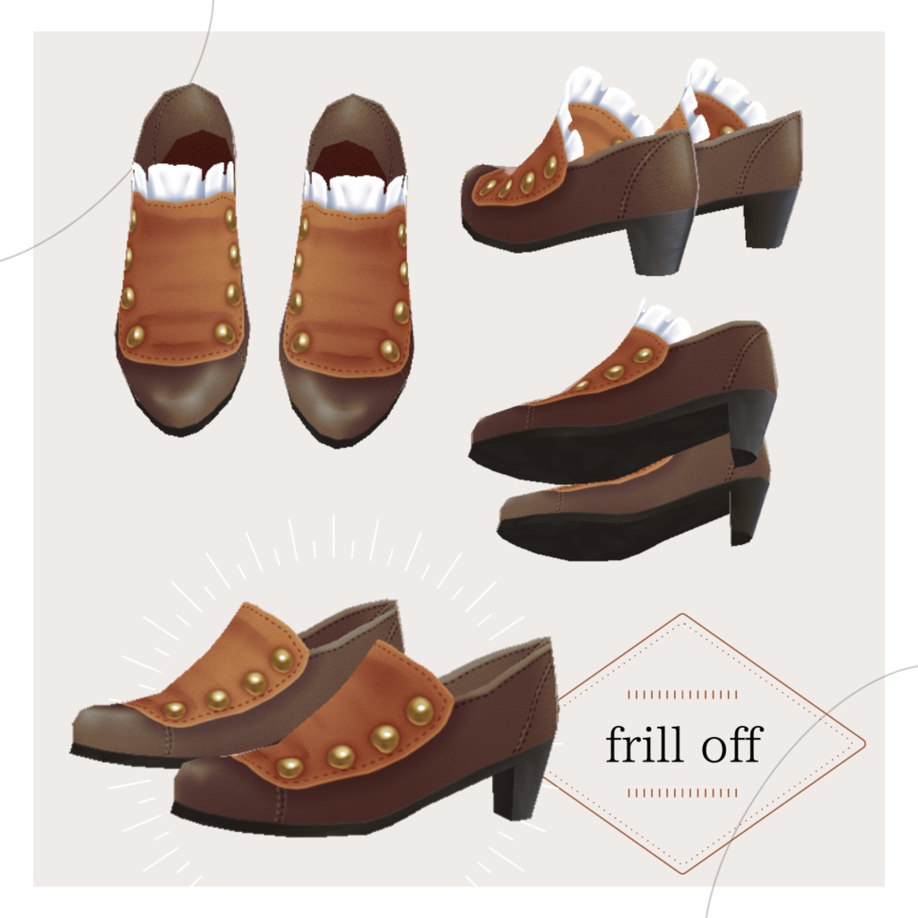 フリルパンプス【 #VRoid カスタムアイテム】