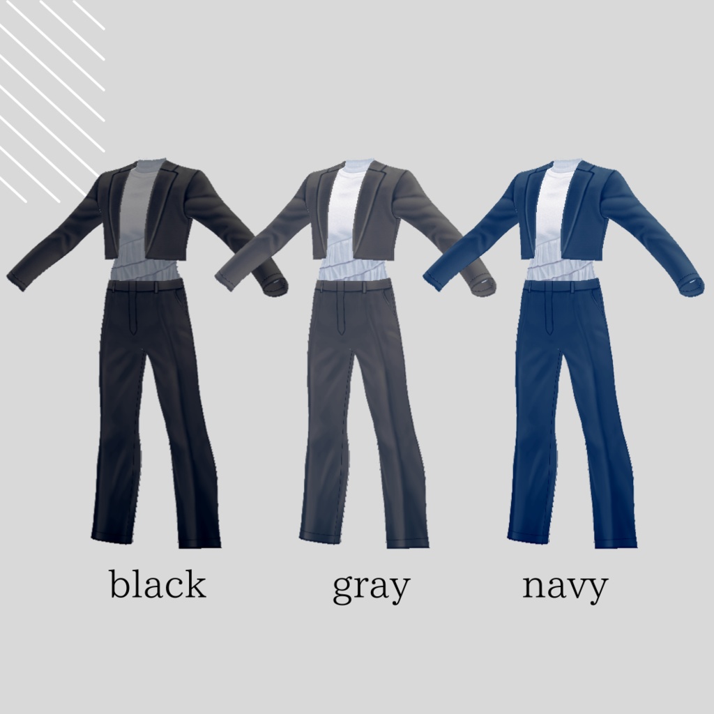 【男女兼用】バックフリルジャケットセット【 #VRoid カスタムアイテム】