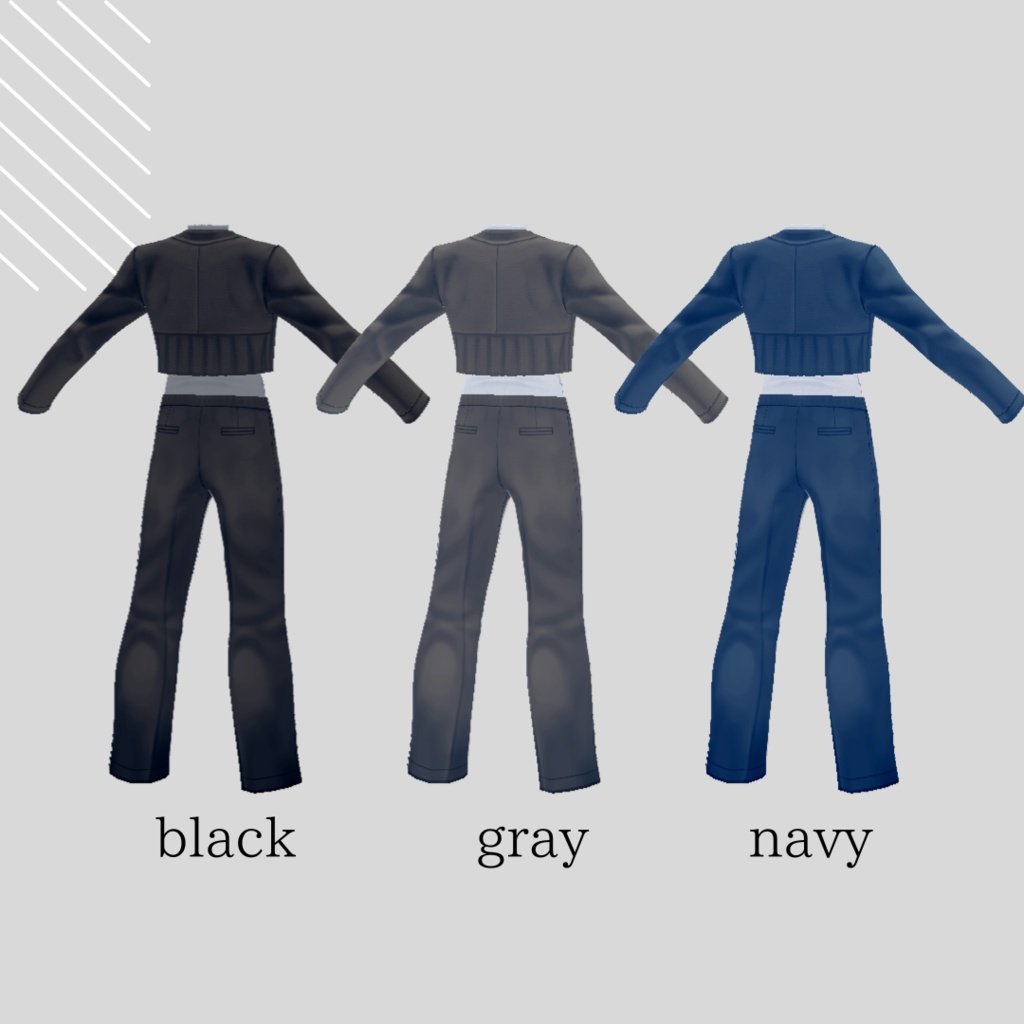 【男女兼用】バックフリルジャケットセット【 #VRoid カスタムアイテム】