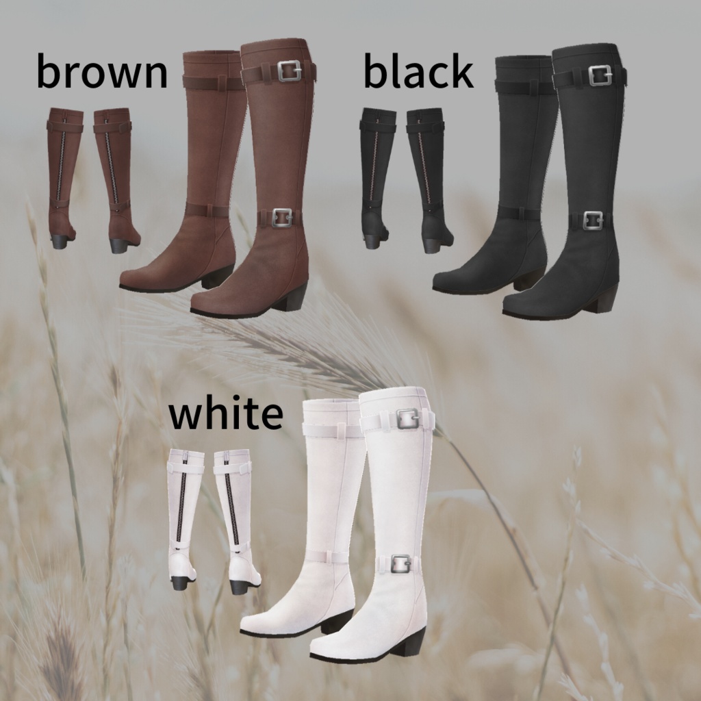 ジョッキーブーツ【 #VRoid カスタムアイテム】