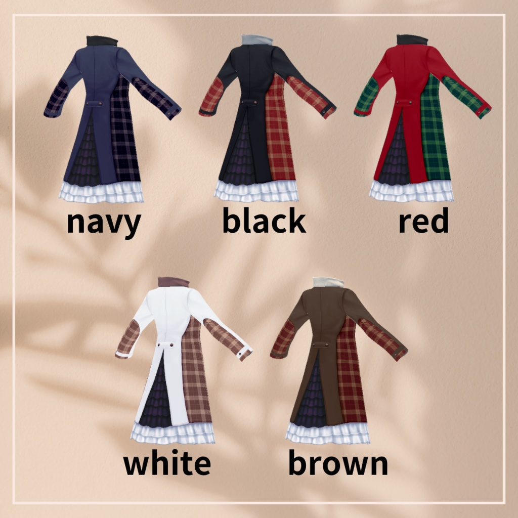 男女兼用バックフリルコート【 #VRoid カスタムアイテム】