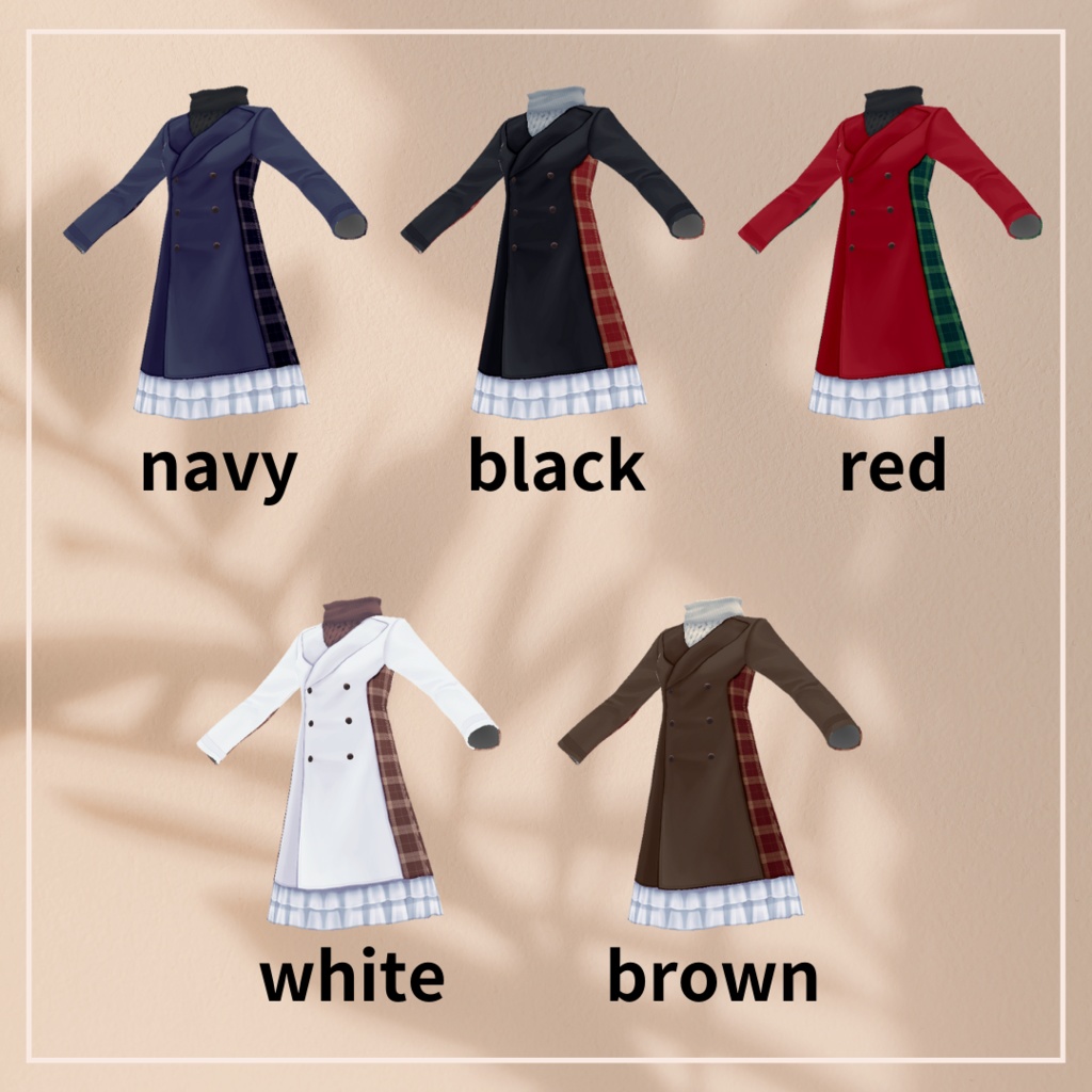 男女兼用バックフリルコート【 #VRoid カスタムアイテム】